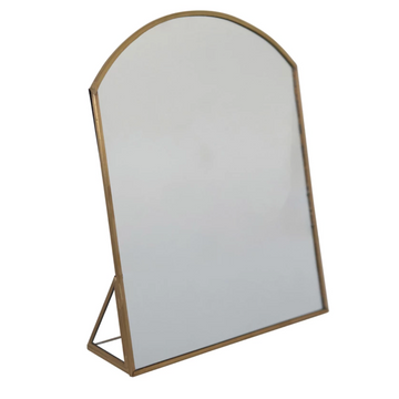 Metal Framed Standing Mirror, Brass