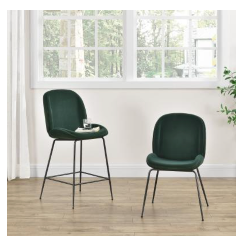 Lucy Dining Chair, Dark Green