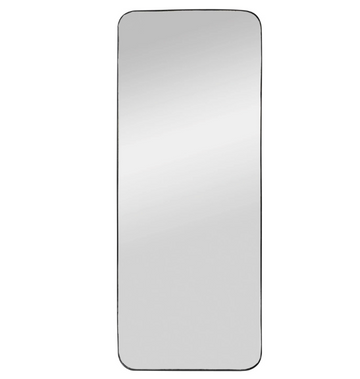 Metal Framed Wall Mirror, Black, 60x24