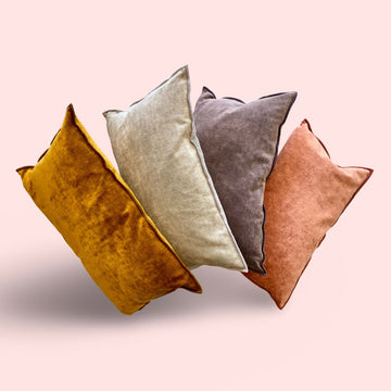 Velvet Lumbar Cushion, 12x20