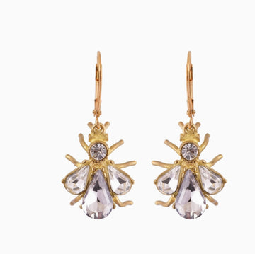 Abeja Bee Earrings, Crystal