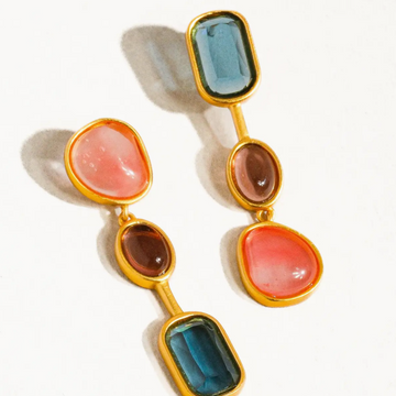 Delia 18K Gold Vintage Mismatch Drop Earrings
