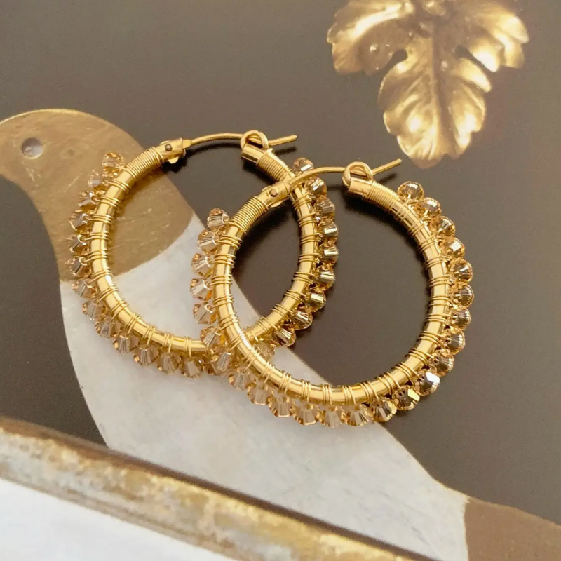 Medium Signature Wrap Hoop Earrings, 14k Gold Fill