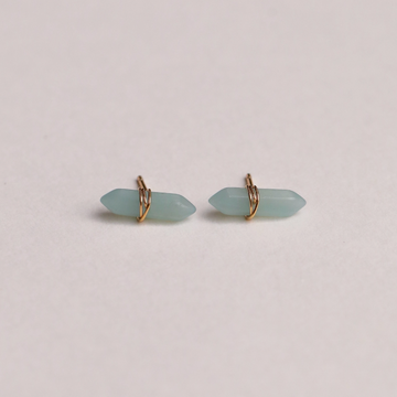 Mineral Point Earrings, Amazonite/Gold