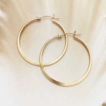 Round Smooth Hoop Earrings, 14k Gold Vermeil