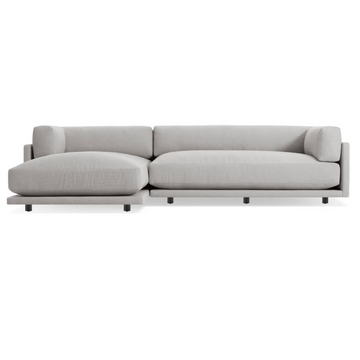BluDot Sunday Small Sofa with Chaise, Anew Grey