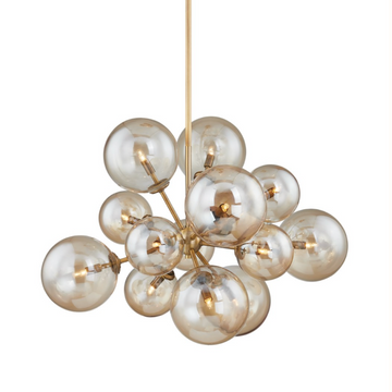 Champagne 13-Light Chandelier, Patina Brass