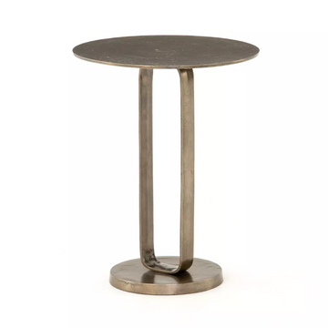 Douglas End Table, Aged Brass