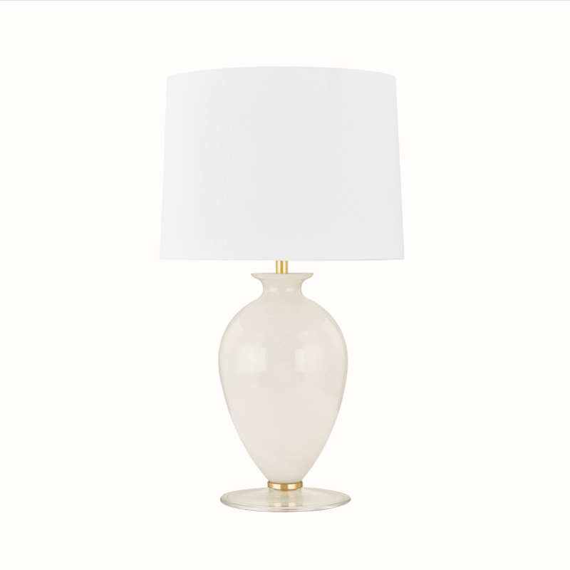 Laney Table Lamp, Aged Brass/White