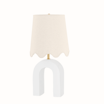 Roshani Table Lamp, Aged Brass/Matte White