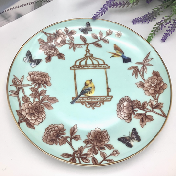 Gilded Caged Canary Plate, 8