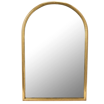 Arched Mirror, Metal Trim, Gold Finish