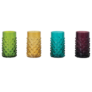Hobnail Drinking Glass, 4 Colors