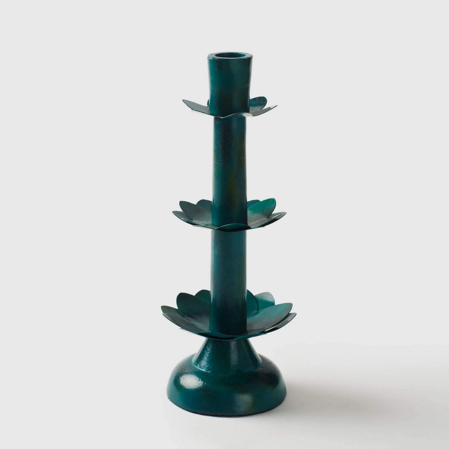 Lily Tapered Candleholder, Green