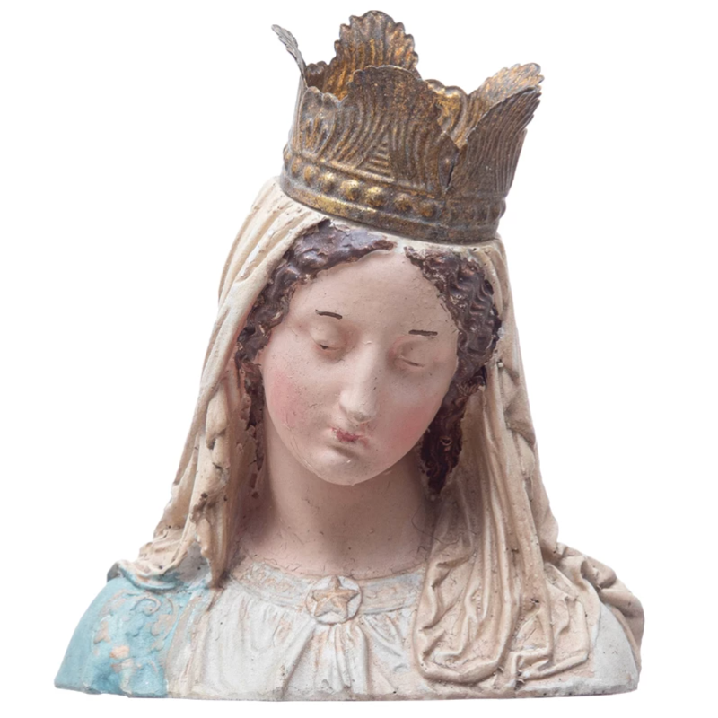 Hand-Painted Magnesia Virgin Mary Bust