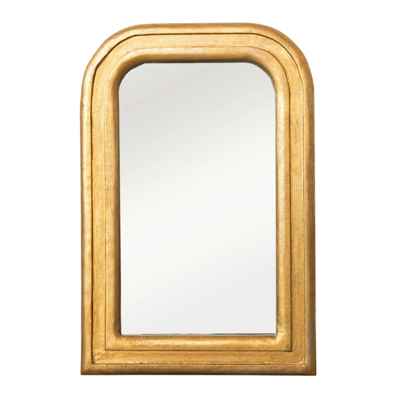 Arched Mirror, Wood, Gold Finish