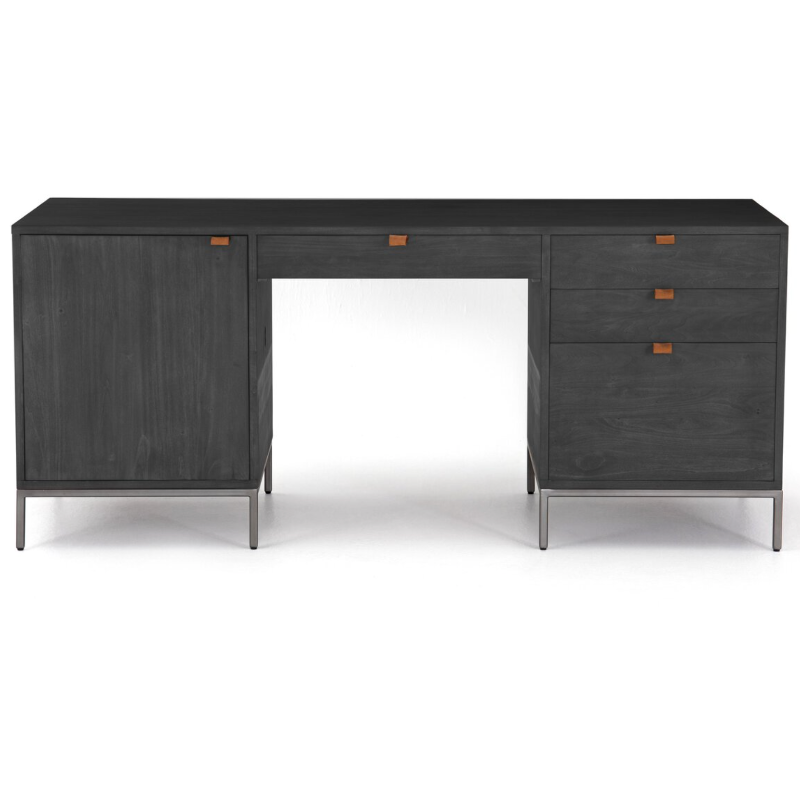 Trey Executive Desk, Black Wash Poplar