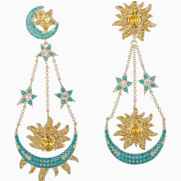 Phoebe Sun & Moon Earrings, Gold