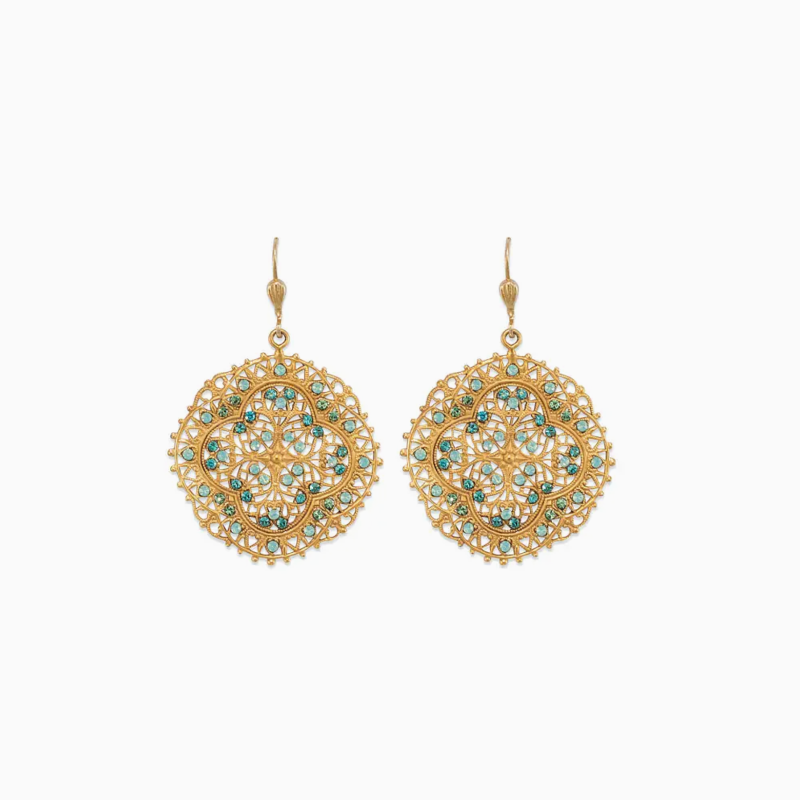 Moroccan Delight Earrings, Teal