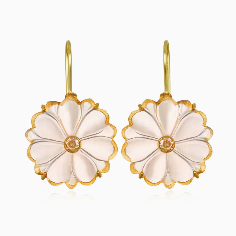 Magnolia Earrings, Champagne