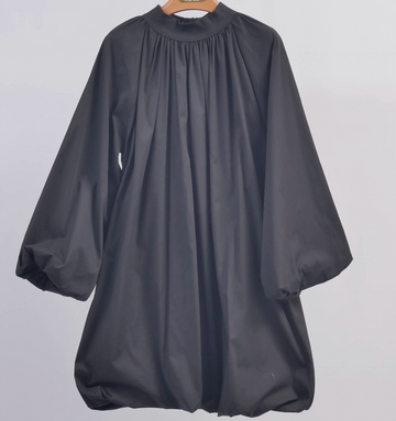 Puff Dress with High Collar