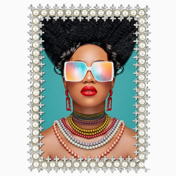 Crystal & Pearl Frame, Silver