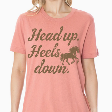 Western Graphic Print Tee, Peach Bud