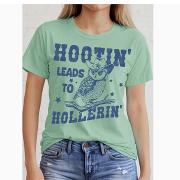 Hootin' Leads to Hollerin' Tee, Mint