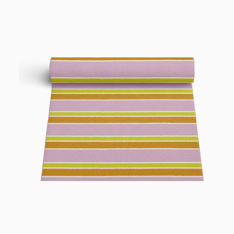 Striped Pink/Orange Floor Runner, 2.5x8