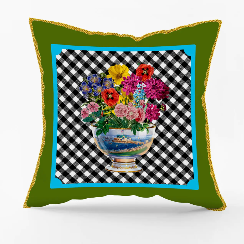 Luxury Floral Cup Cushion, 19x19