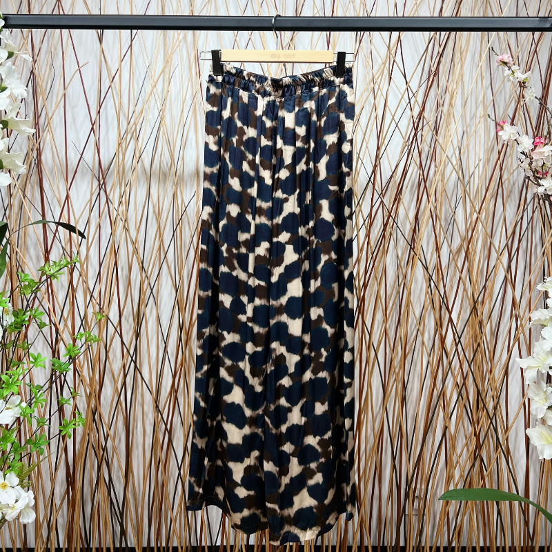 Wide Leg Satin Pants, Ink, Italy