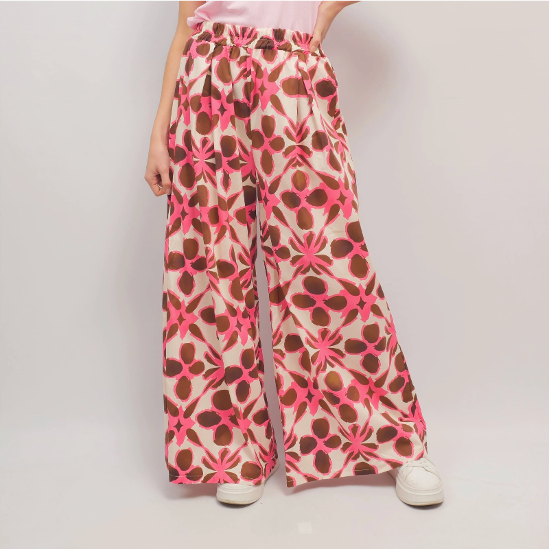 Pantalon Large Print Floral Pants