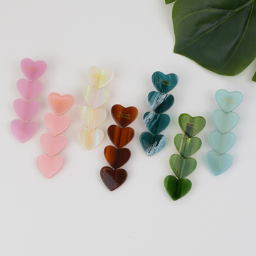 4-Heart Hair Clips