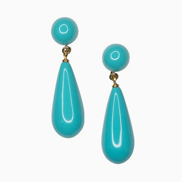 Turquoise Teardrop, Pierced/Clip
