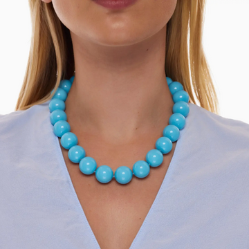 Turquoise Glass Bead Necklace
