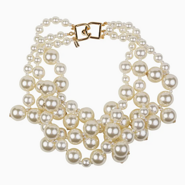 Pearl Cluster Drops Necklace
