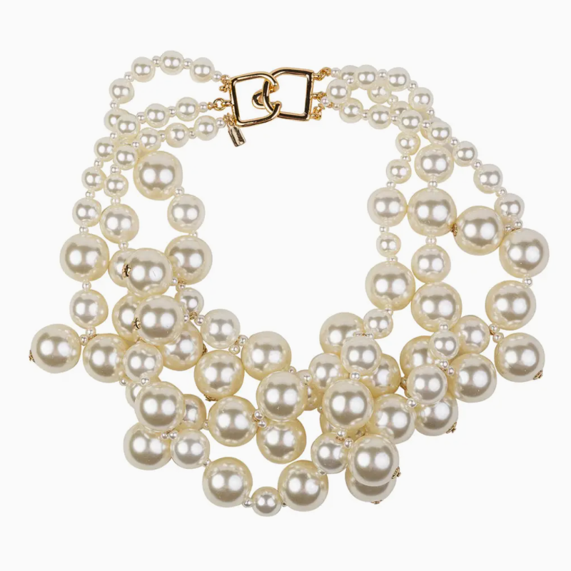 Pearl Cluster Drops Necklace