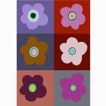 Flower Pow Oversized Wool Scarf, Pink Multi