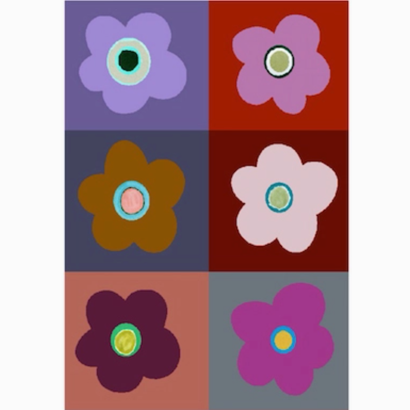 Flower Pow Oversized Wool Scarf, Pink Multi