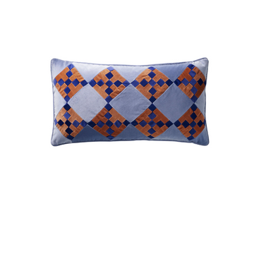 Christina Lundsteen Lillian Pillow, Pale Lilac/Lt Peach/Indigo, 40x70cm