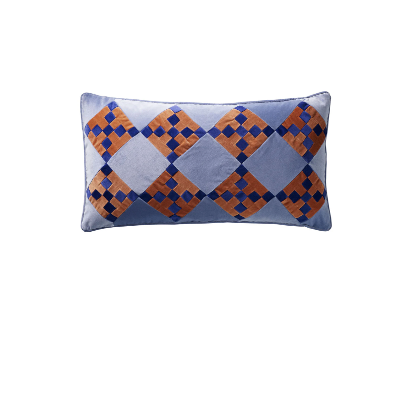 Christina Lundsteen Lillian Pillow, Pale Lilac/Lt Peach/Indigo, 40x70cm