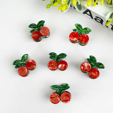 Cherry Mini Hair Clip, 2/Set