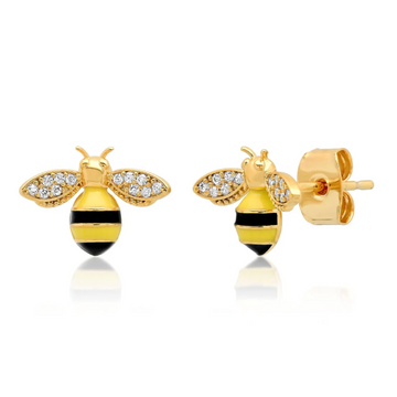 Enamel Bee Stud Earrings