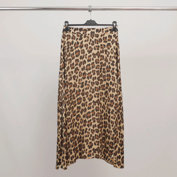 Leopard Print Satin Skirt