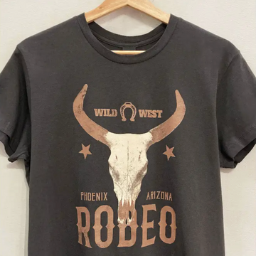Wild West Rodeo Tee, Charcoal