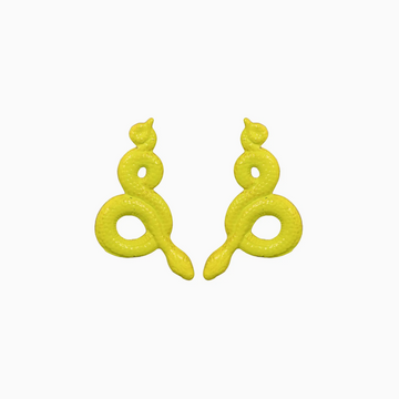 Lime Viper Snake Earrings