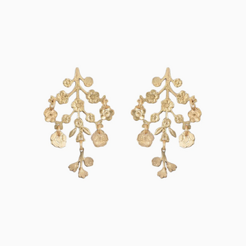 Petite Jardiniere Leaf Flower Garden Earrings