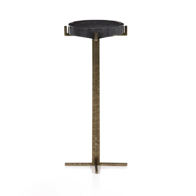 Jonty Round End Table, Petrified Wood
