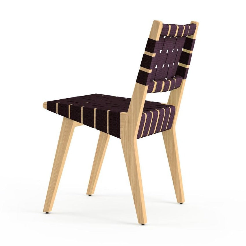 Risom Side Chair, Webbed Seat & Back, Maple, Aubergine