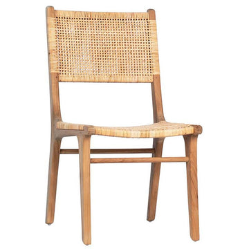Emo Dining Chair, Teak+Rattan, Natural